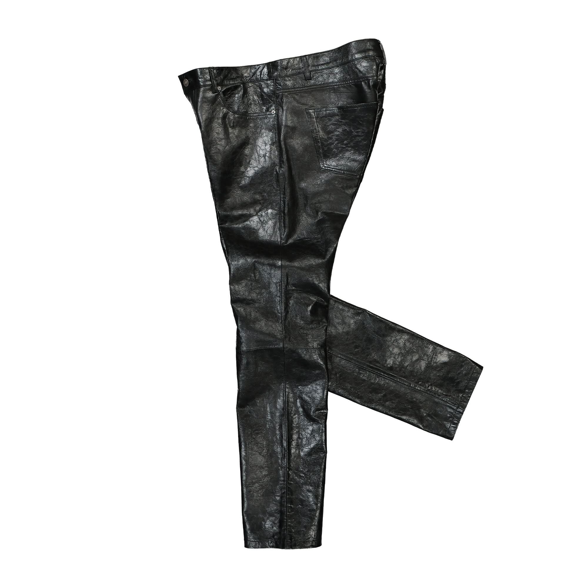 Skinny Leather Trousers - Image 3