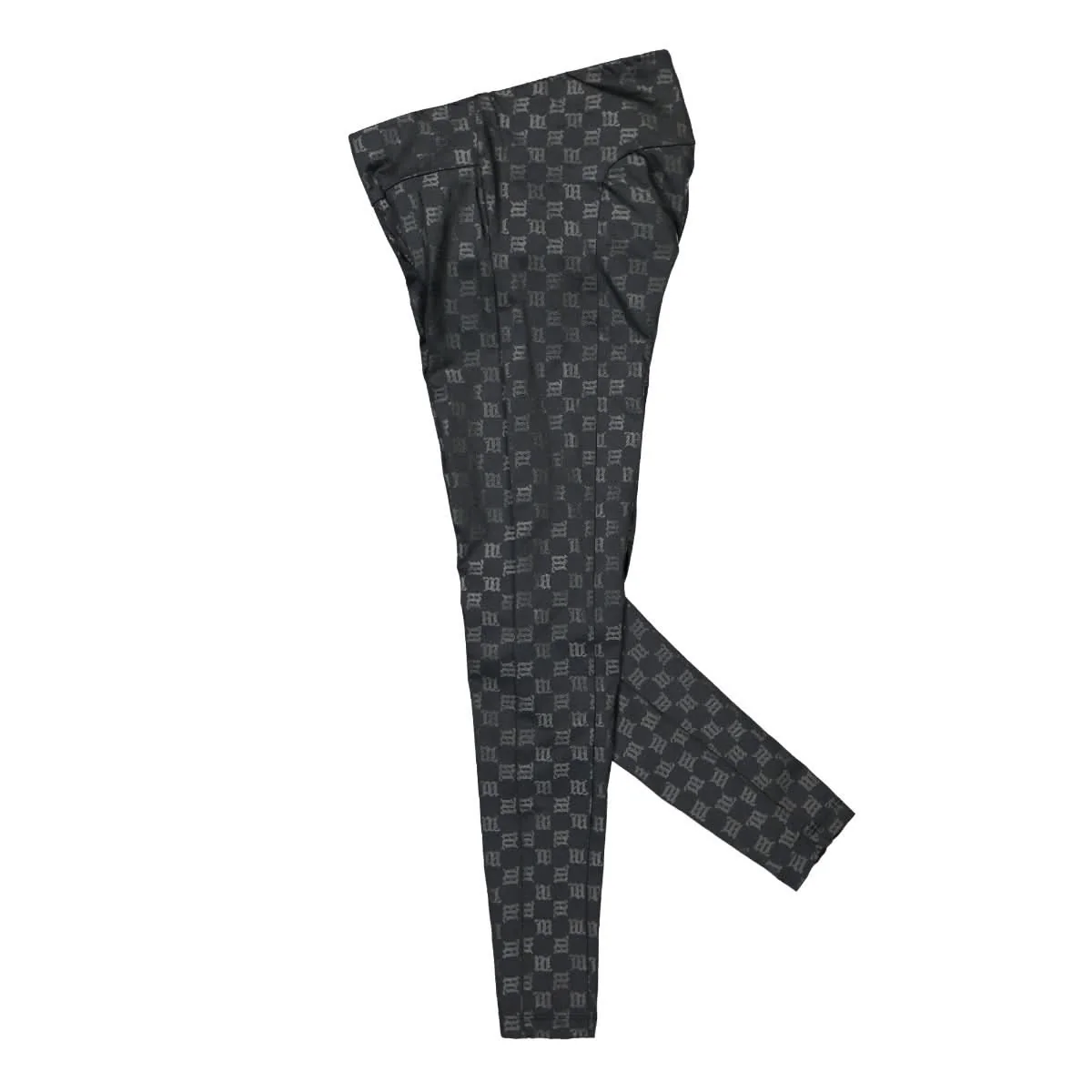 Black Monogram High Waisted Leggings - Image 3