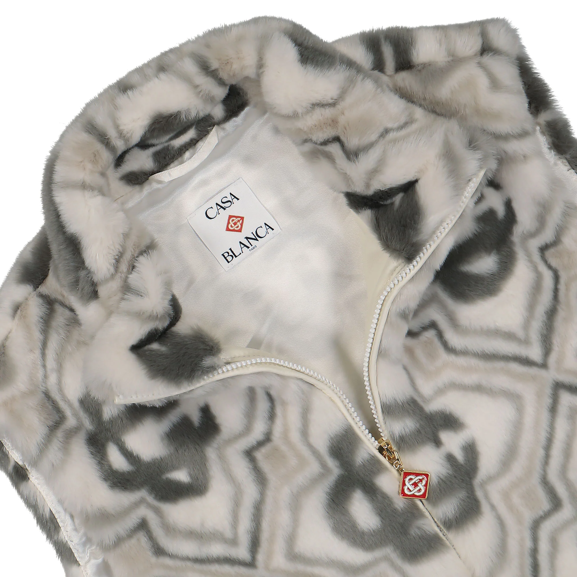 Faux Fur Monogram Gilet - Image 3