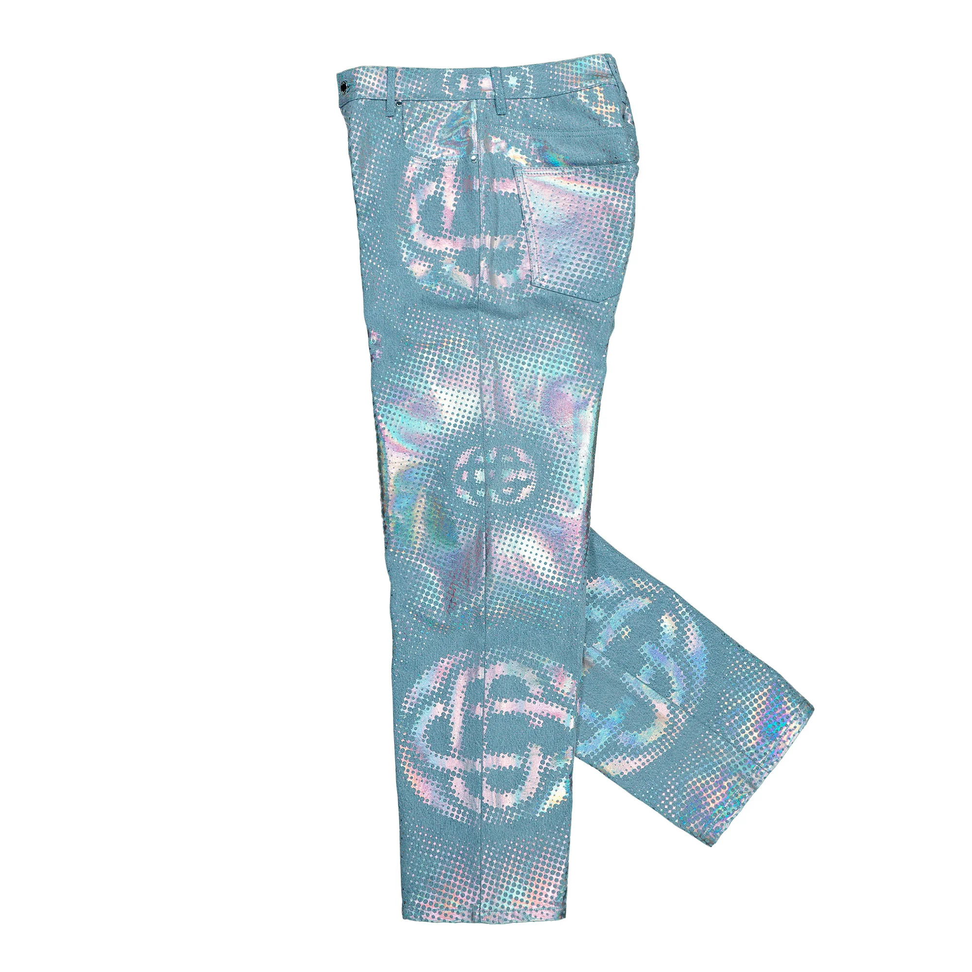 Pearlescent Monogram Baggy Jeans - Image 3