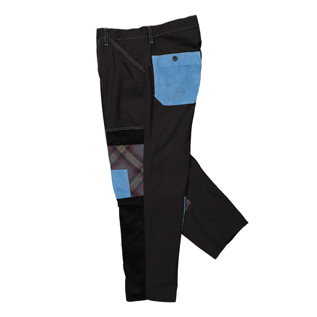 Cropped Patchwork Fatigue Trousers - Image 3