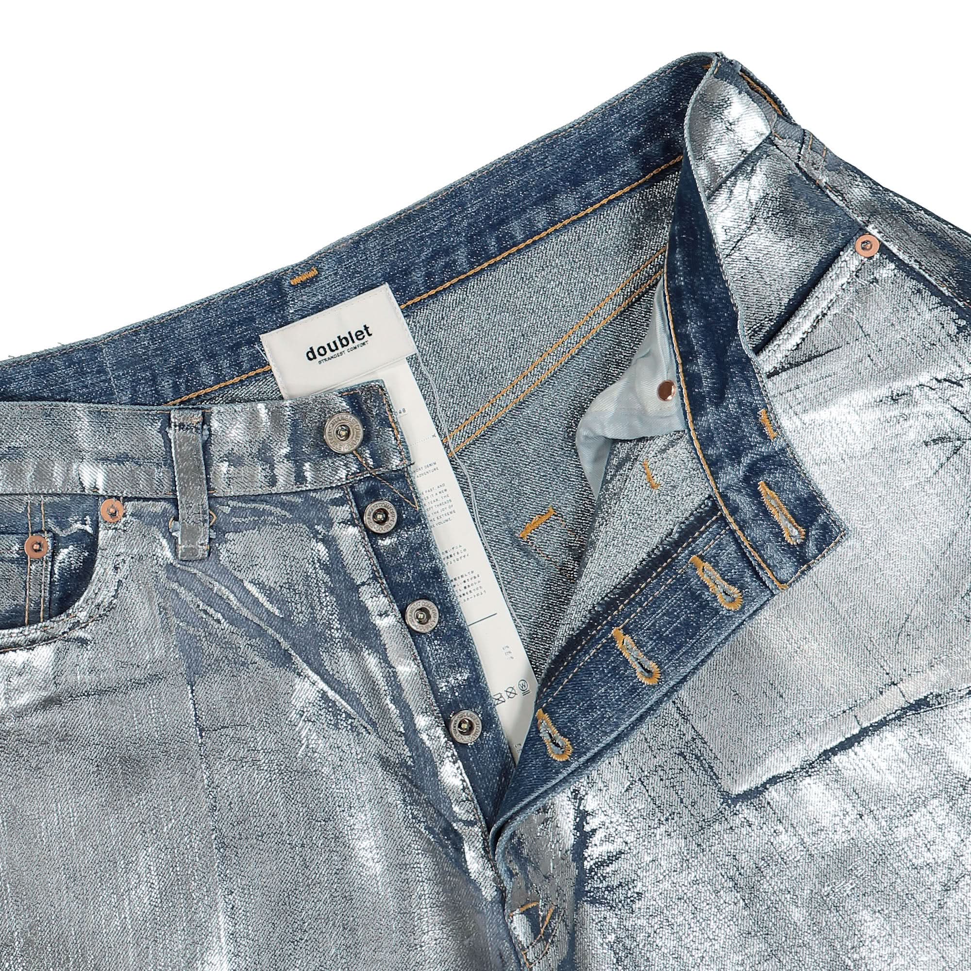 Foil Denim Short Pants - Image 4