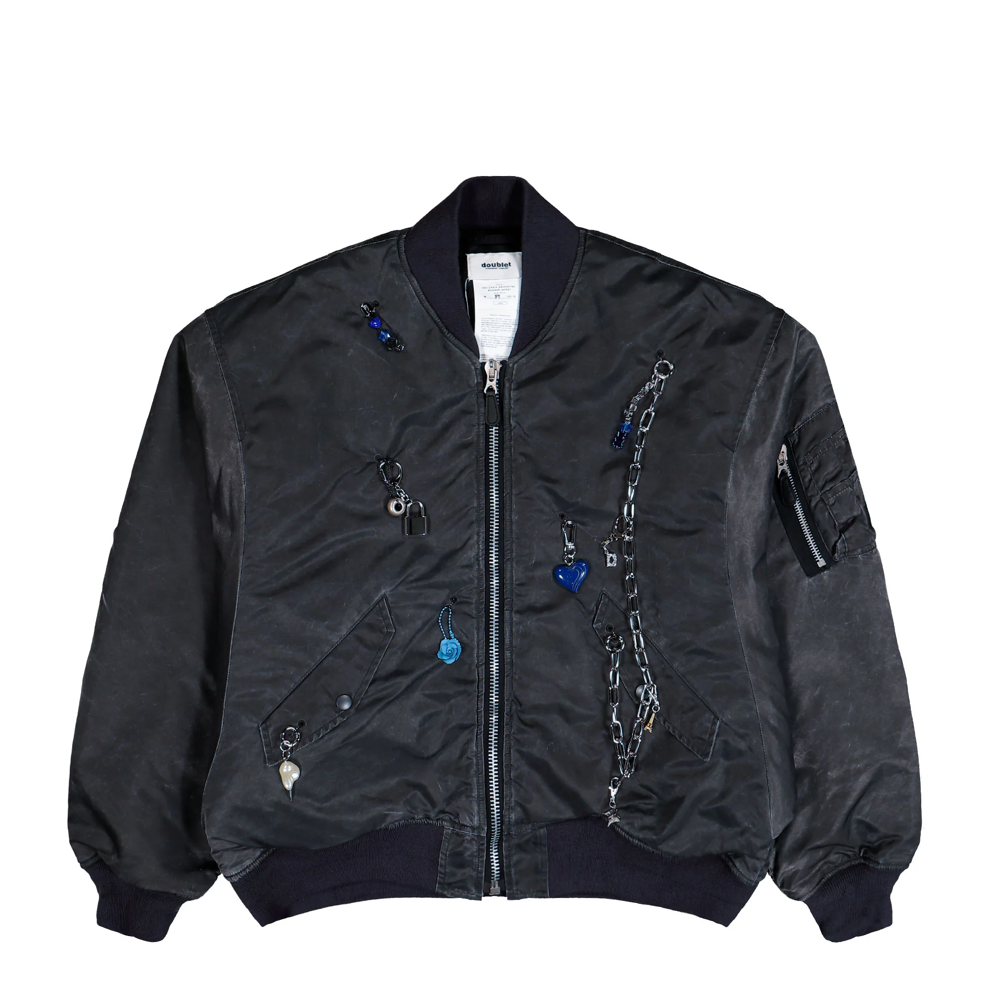 Key Chain Decorated Bomber Jacket