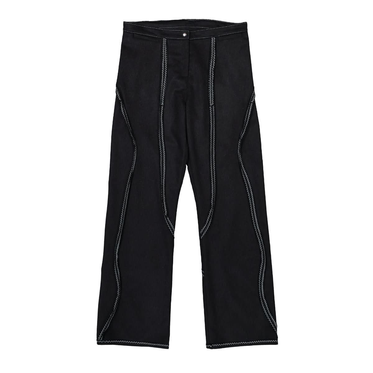 Embroidered Panel Pants