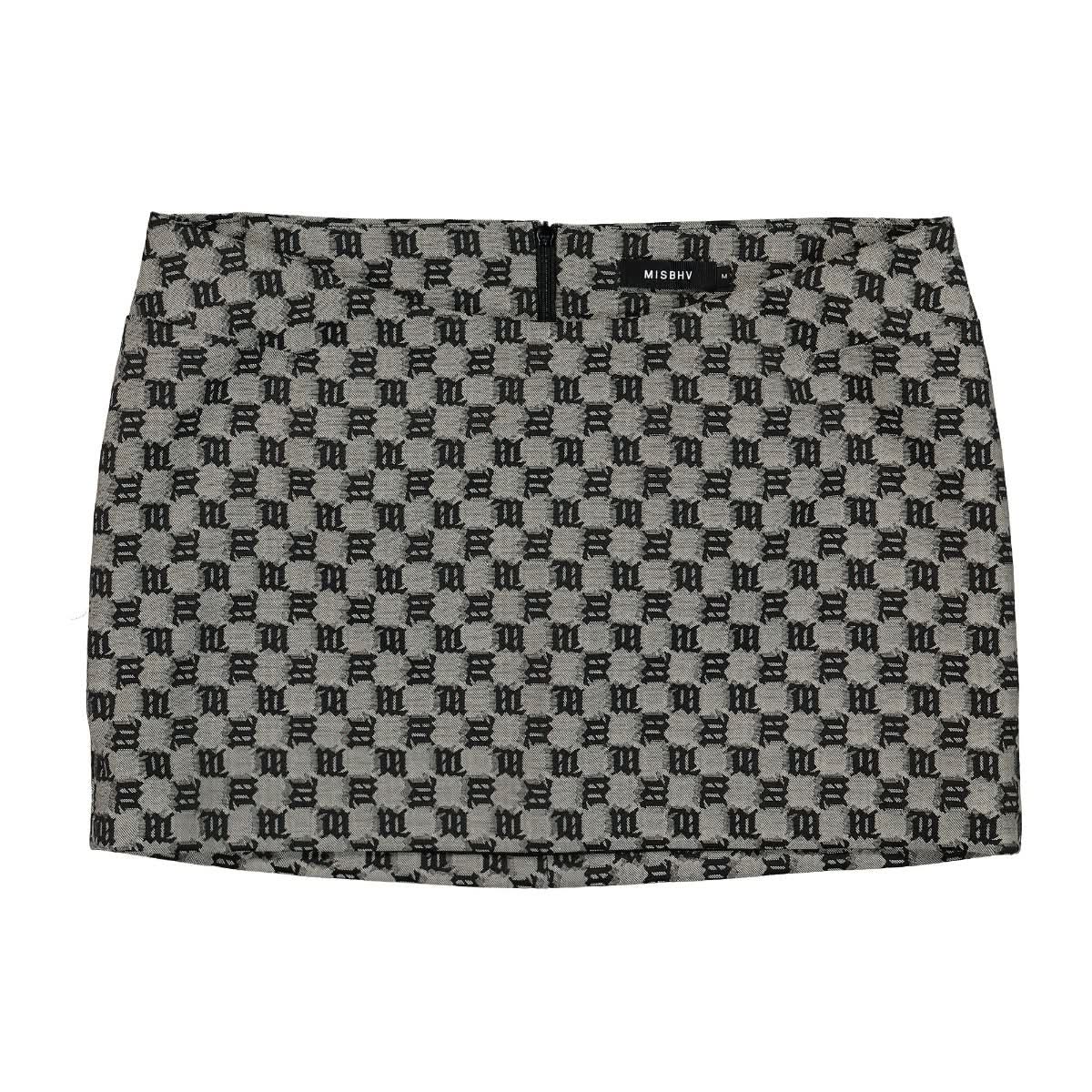 Jacquard Canvas Monogram Low Waisted Skirt