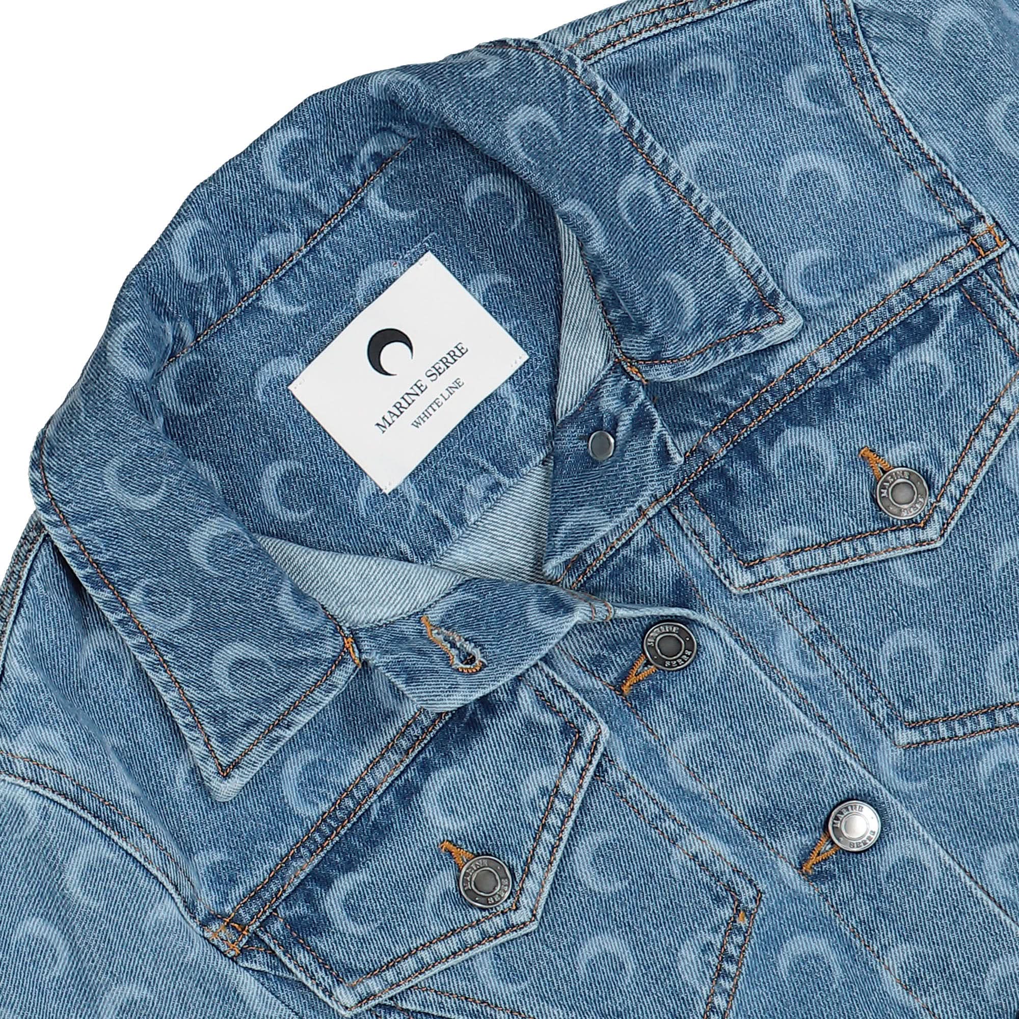 Moon Laser Denim Cropped Jacket - Image 3
