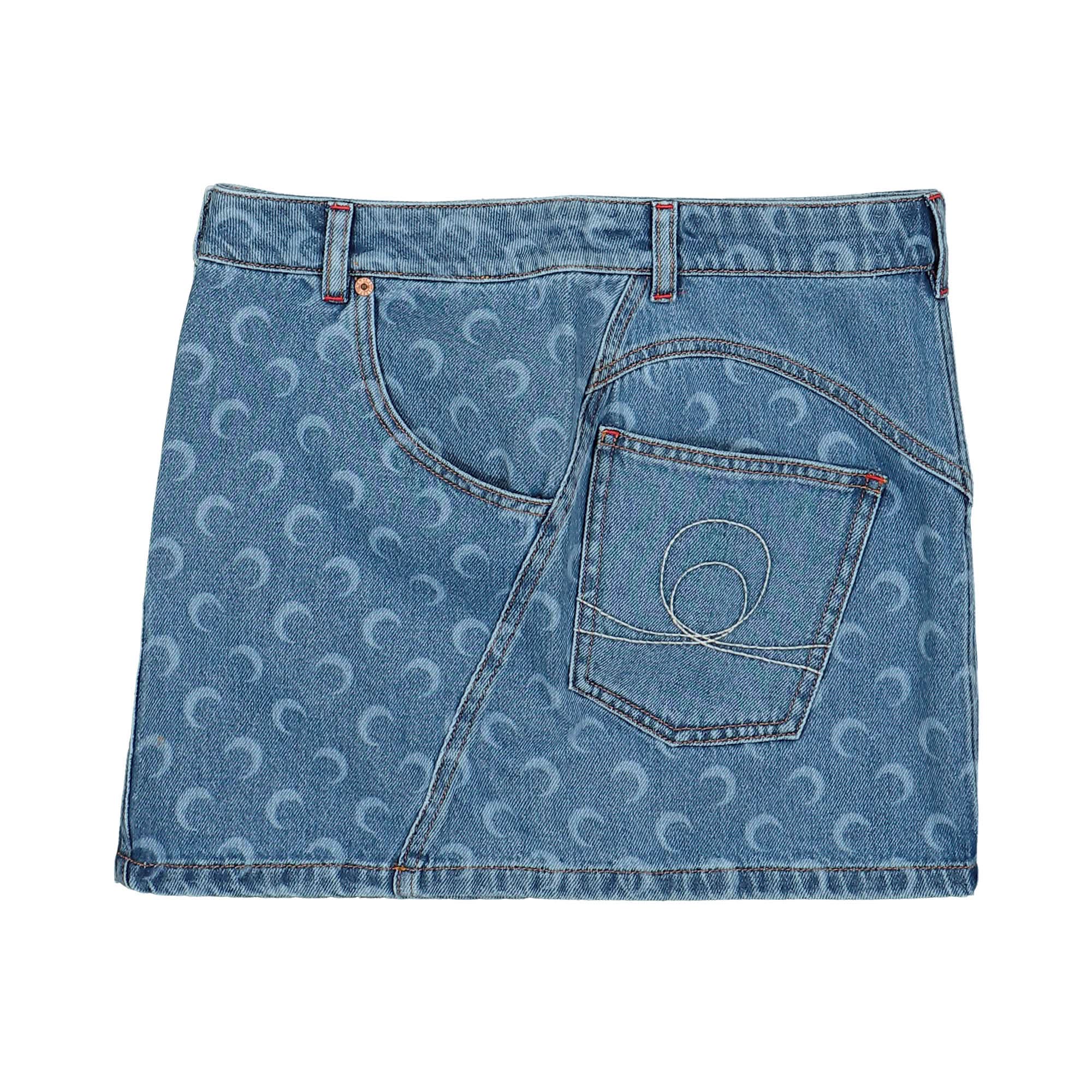 Moon Laser Denim Mini Skirt - Image 3