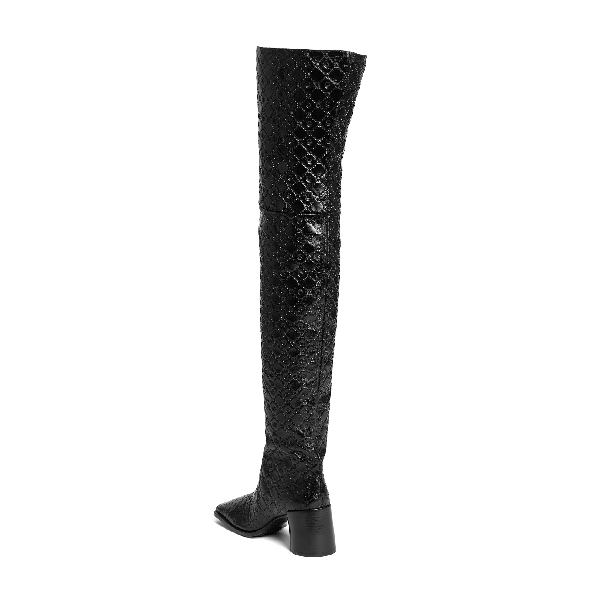 Moonogram Embossed Leather MS Block Thigh - Image 4