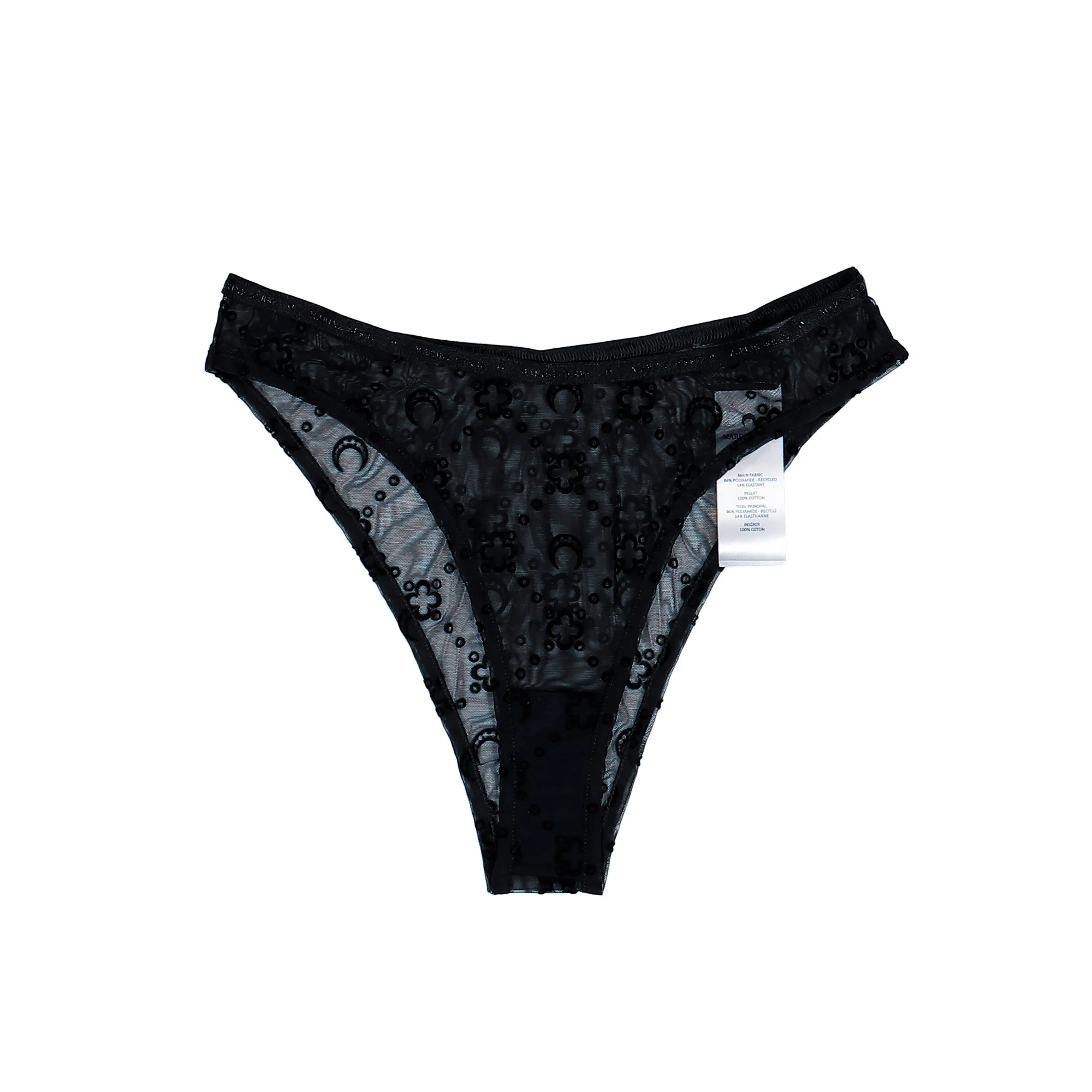 Moonogram Mesh Flock High-Cut Panties
