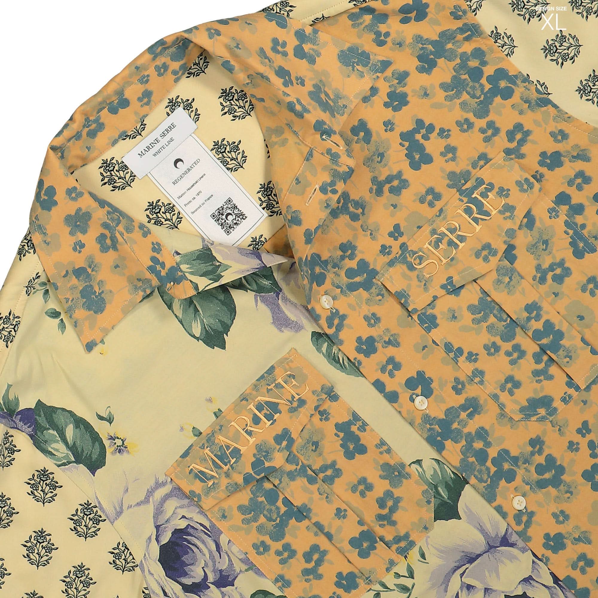 Upcycled Floral Linen Twin Pocket Shirt - Image 11