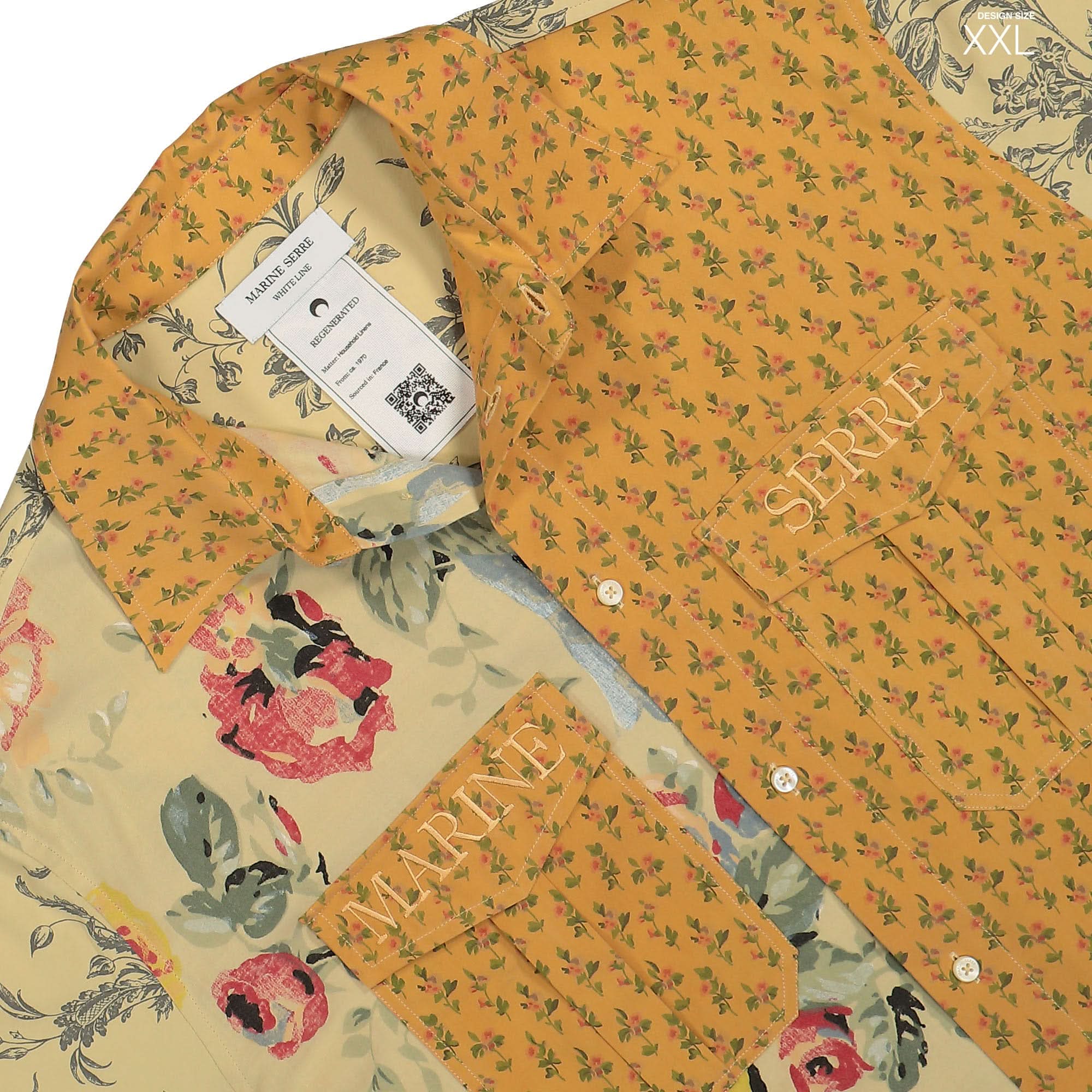 Upcycled Floral Linen Twin Pocket Shirt - Image 15
