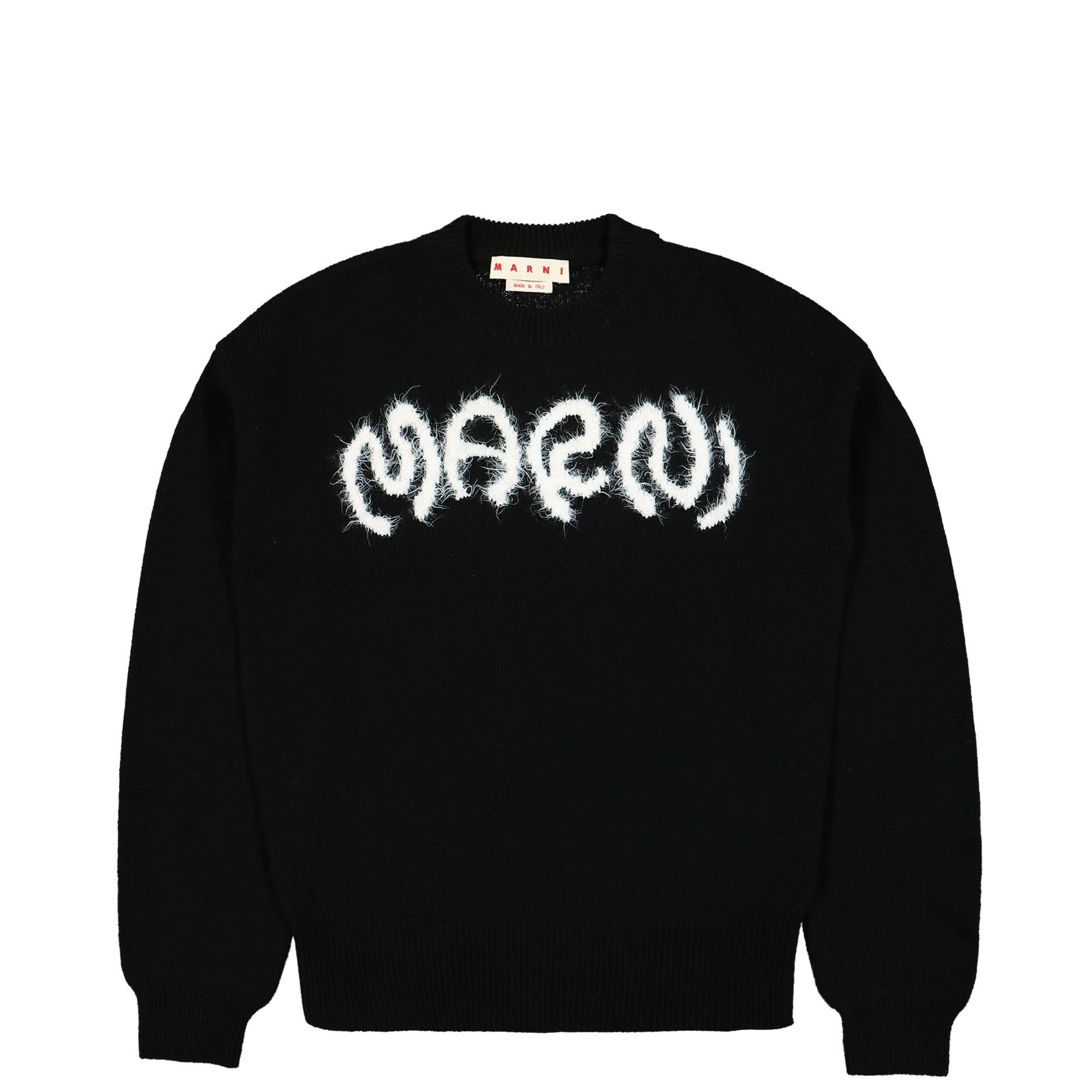 Logo Intarsia Shetland Wool Roundneck Sweater