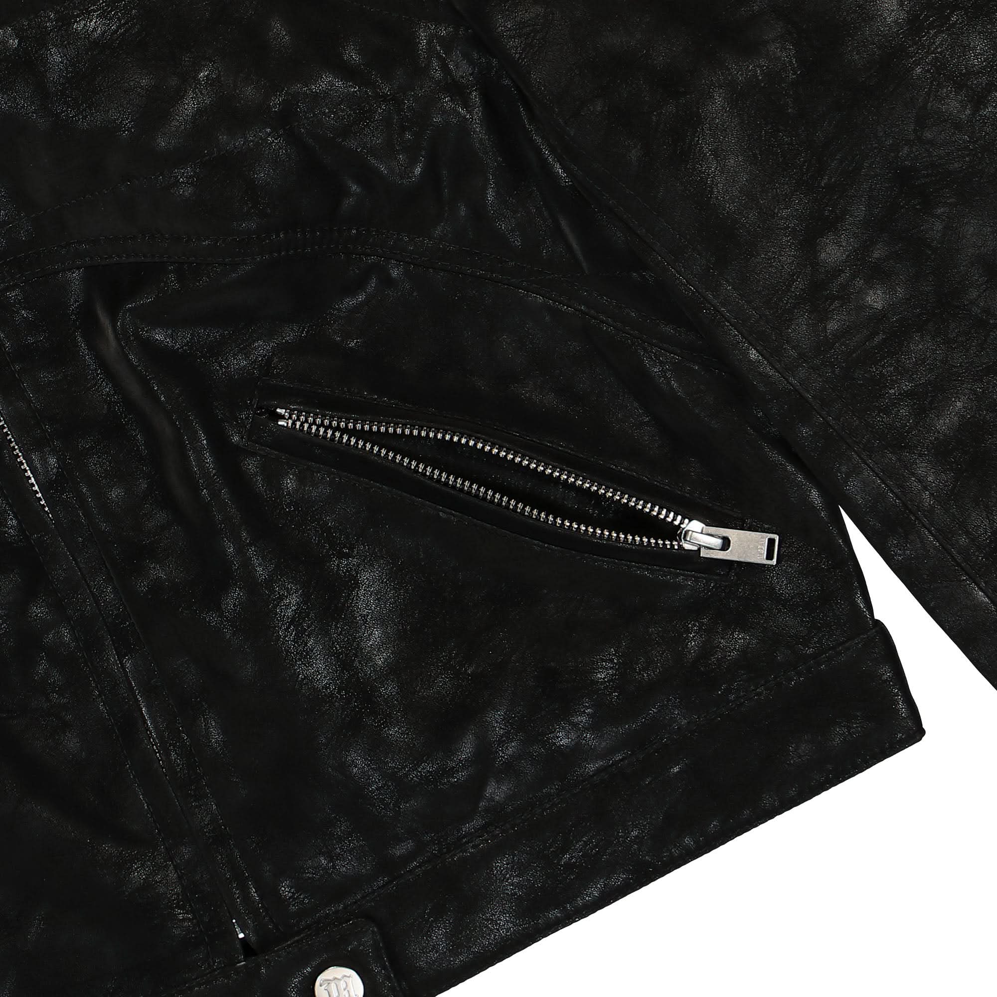 Faux Leather Cropped Moto Jacket - Image 4