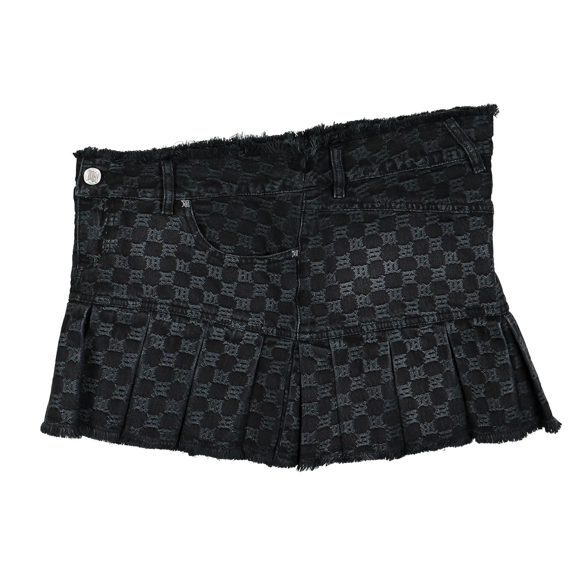 Monogram Denim Pleated Skirt - Image 3