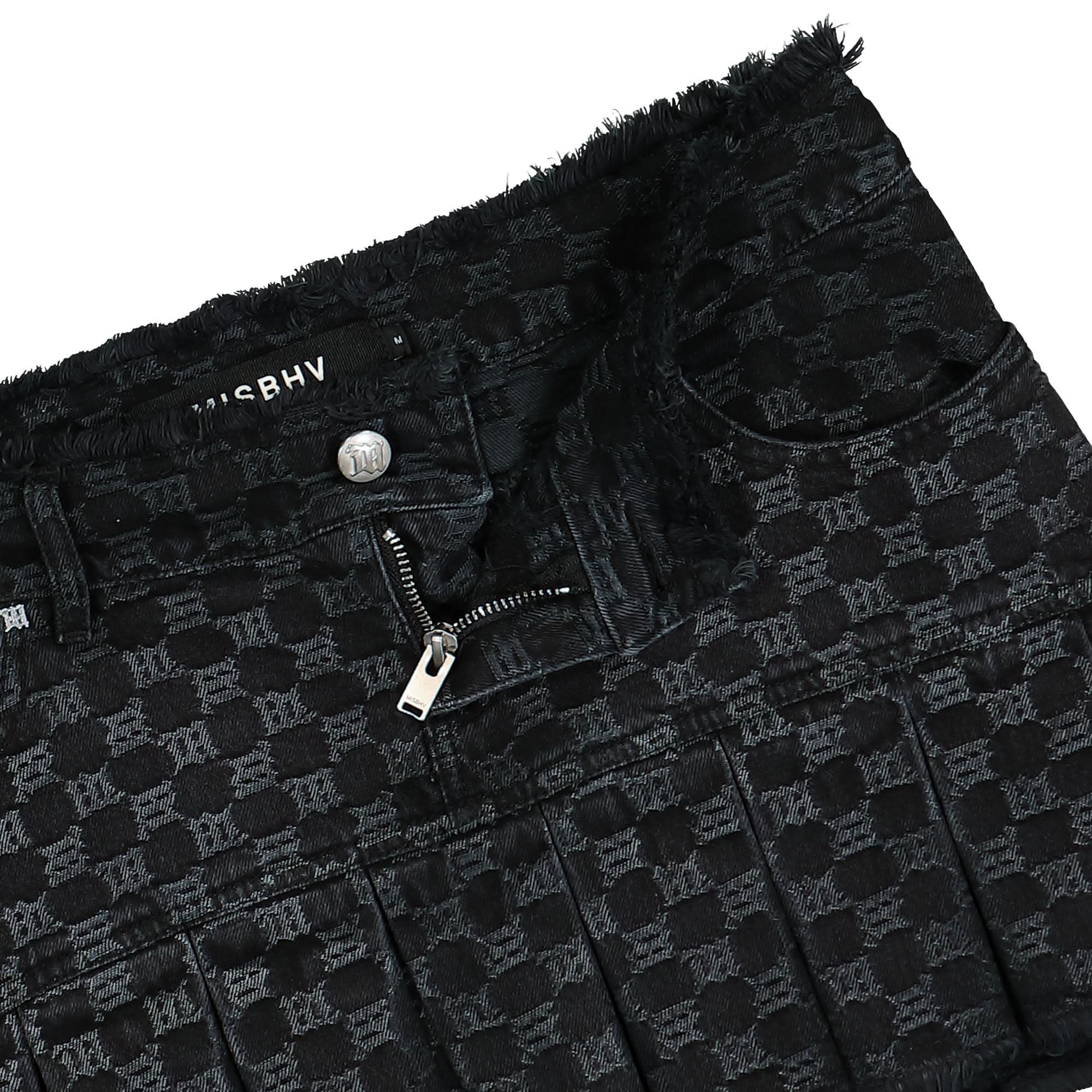 Monogram Denim Pleated Skirt - Image 4