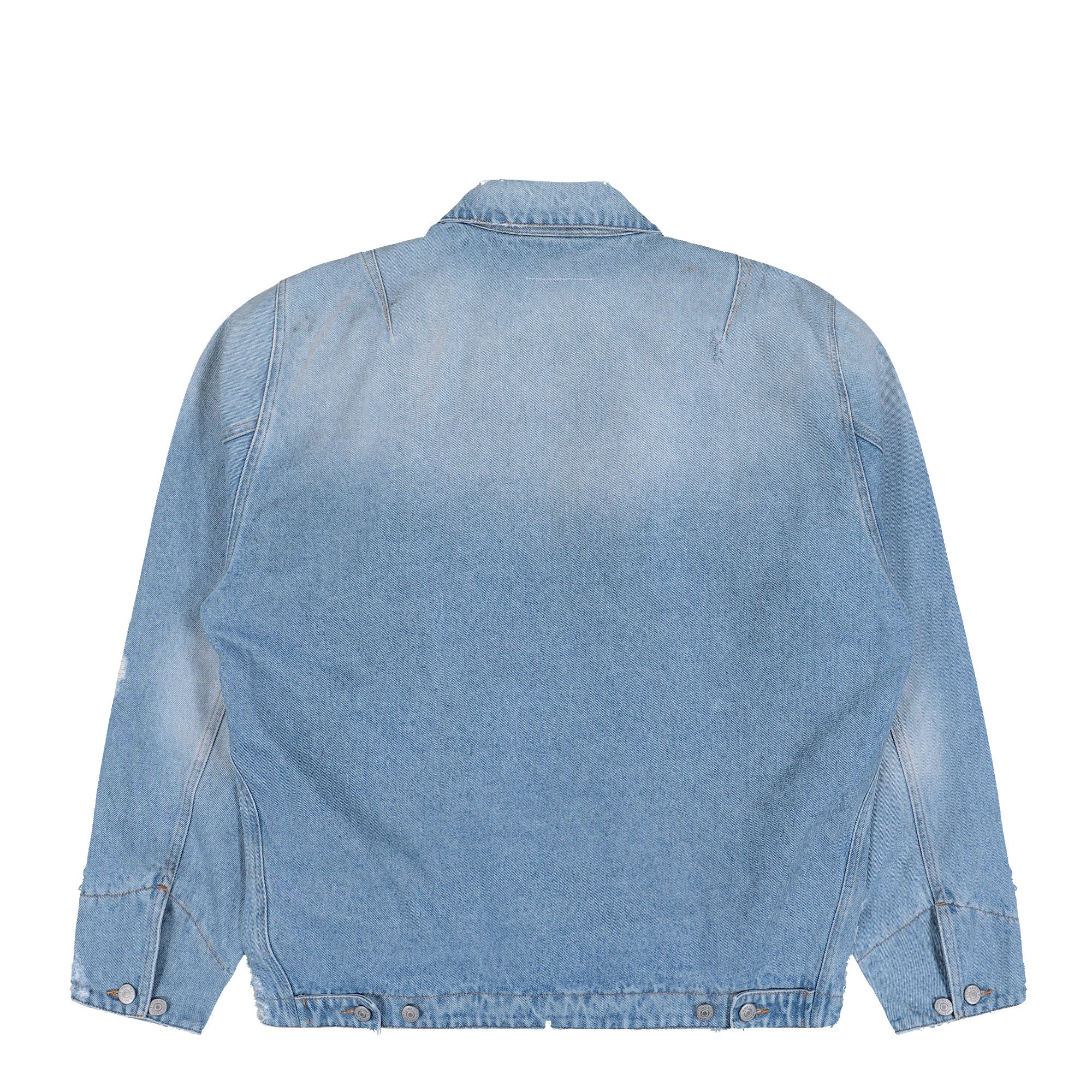 Denim Distressed Zip-Up Jacket - Image 2