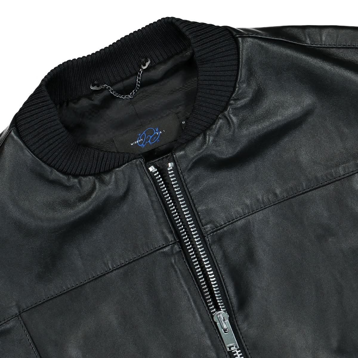 Oversized Leather Bomber Jacket - Image 3
