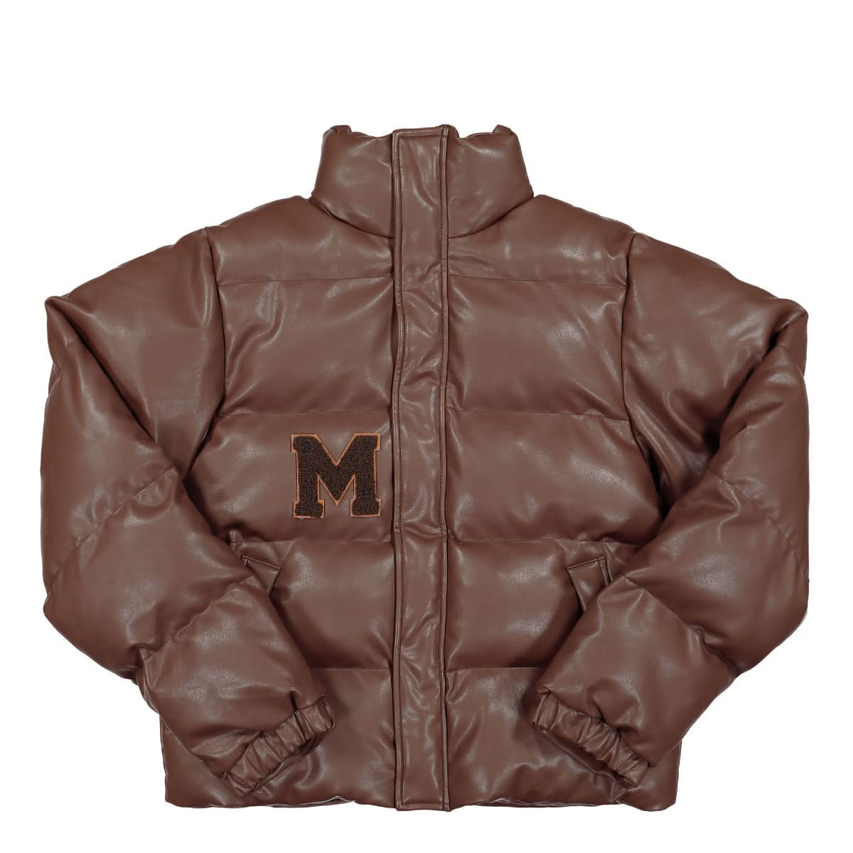 Vegan Leather Campus Puffer Jacket