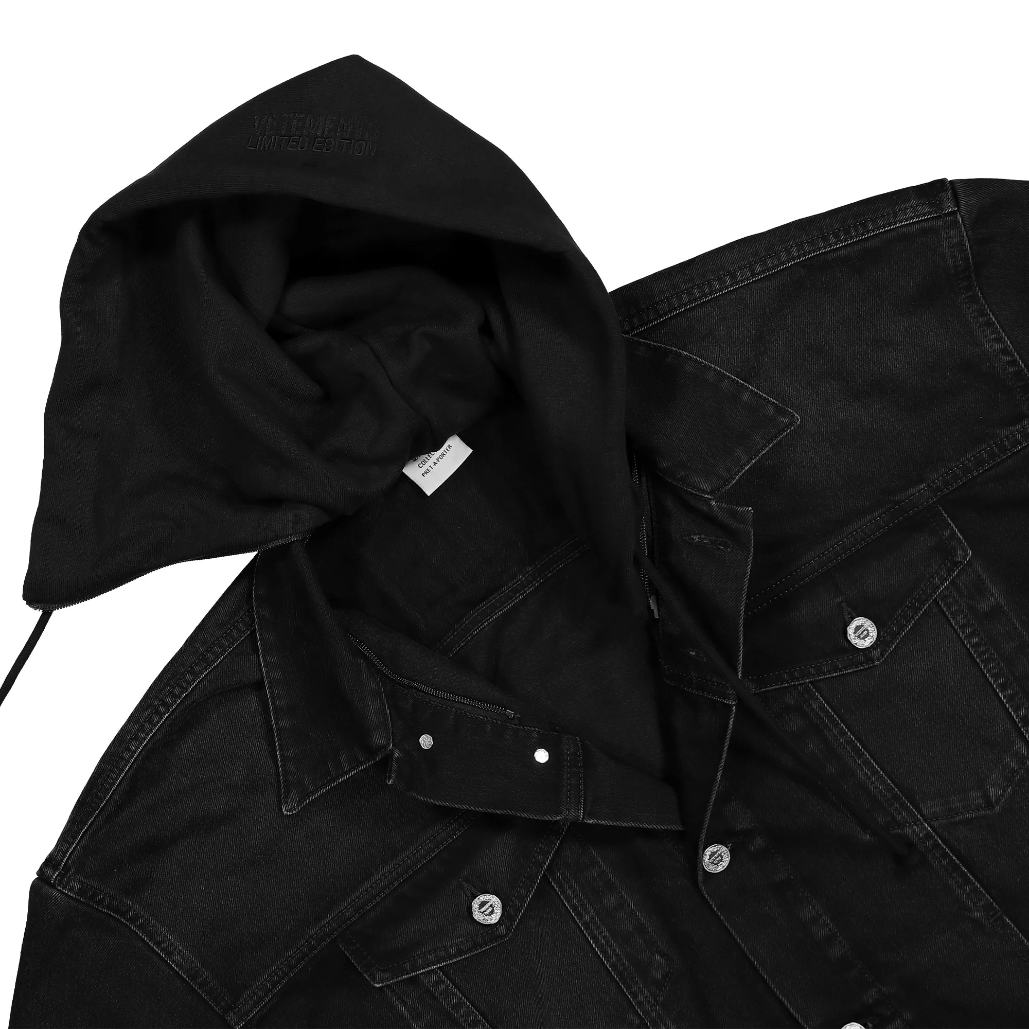 3D Logo Hooded Denim Jacket - Image 4