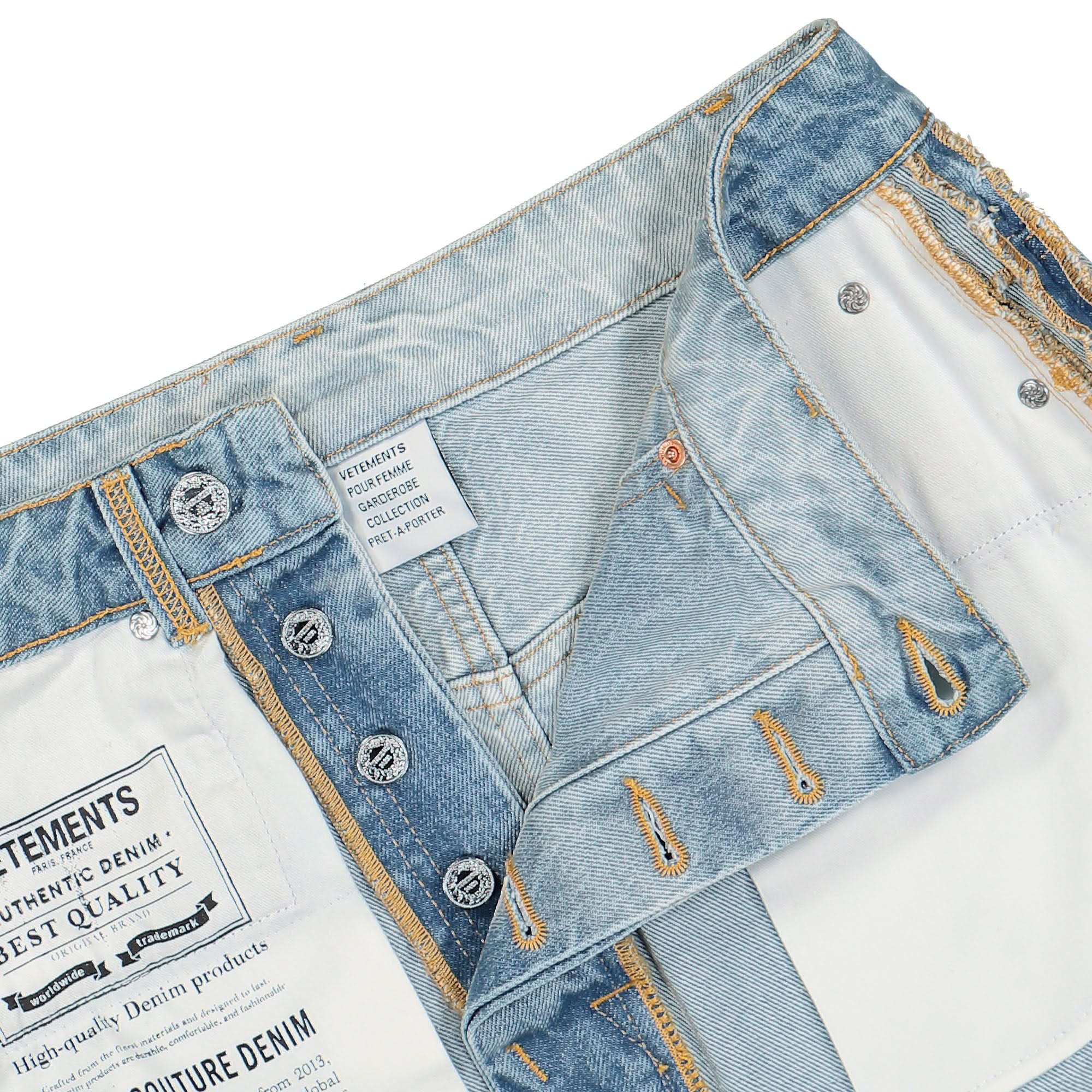 Inside-Out Denim Mini Skirt - Image 5