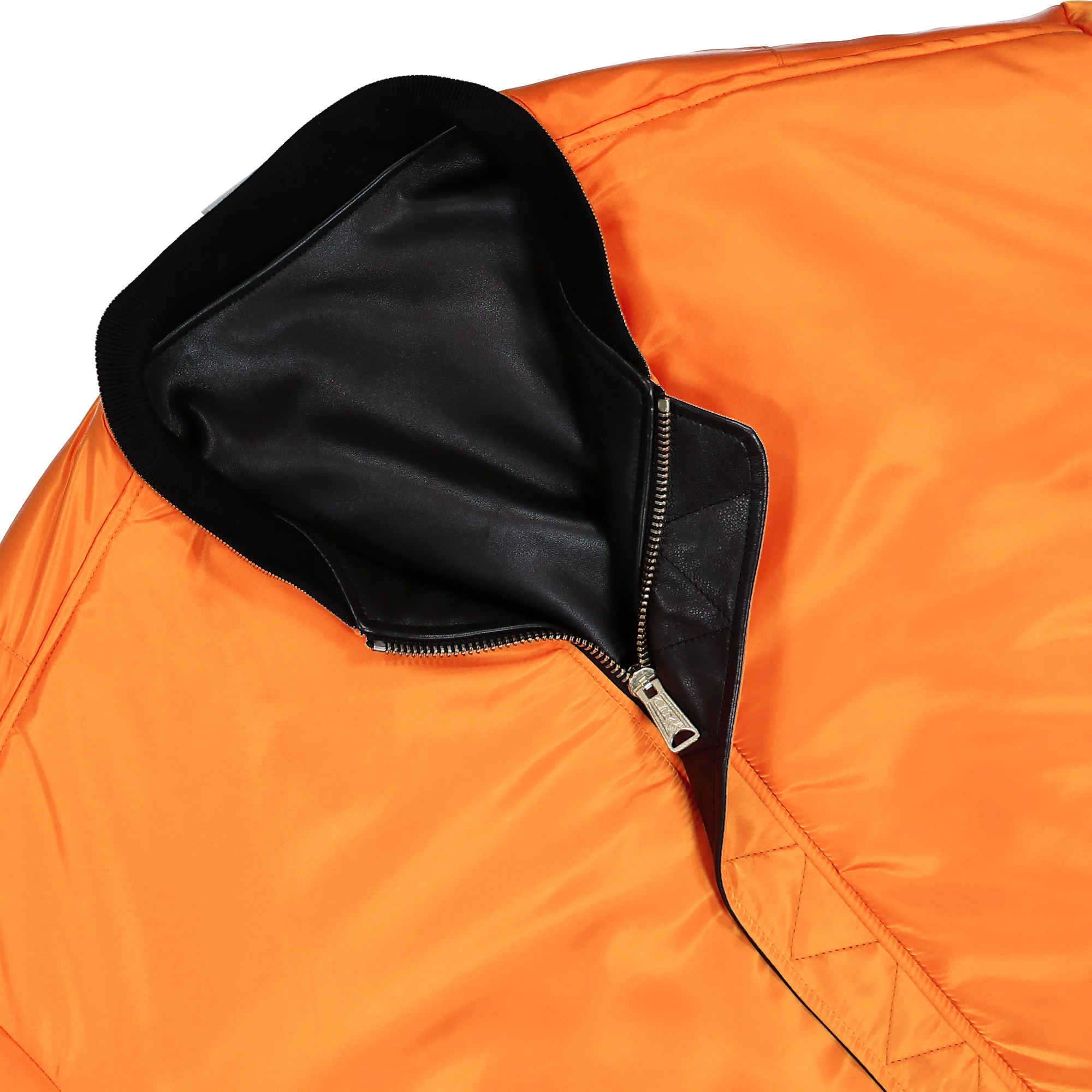 Oversized Leather Bomber Jacket - Image 9