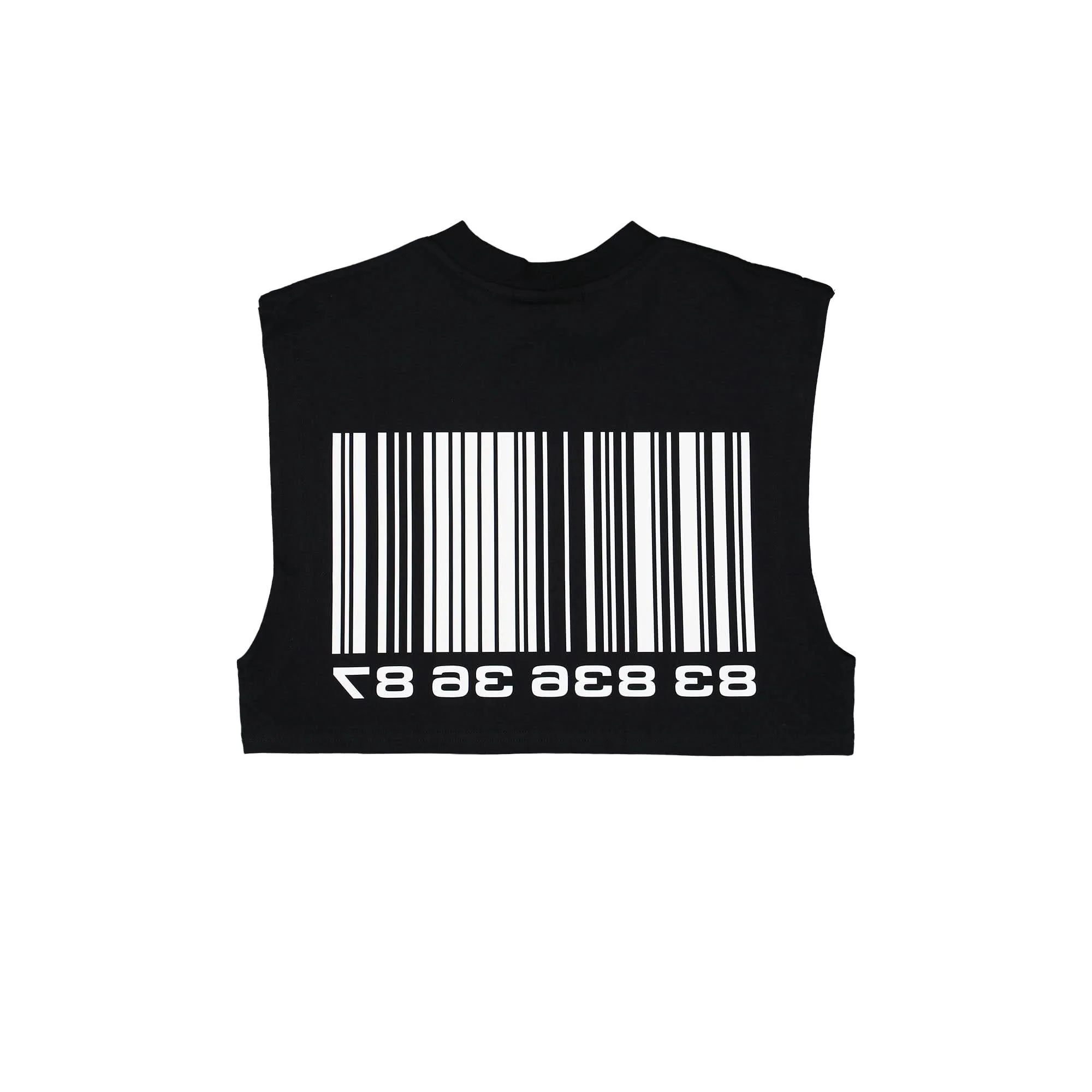 Big Barcode Sleeveless Cropped T-Shirt - Image 2